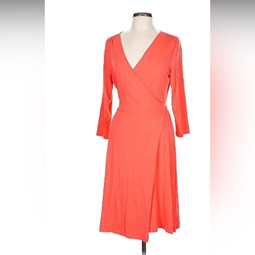 NWT Banana Republic Orange Wrap V-neck Dress sz small